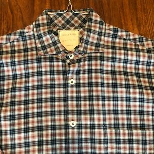 Billy Reid red & blue button down - small